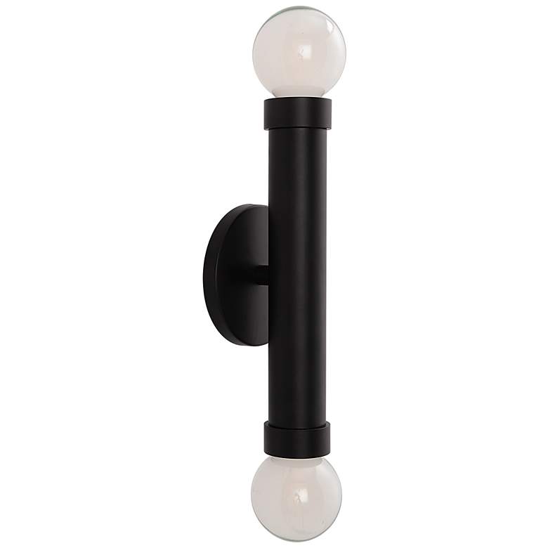 Image 1 Renwil Alika 12" High Matte Black White Glass Globe Wall Sconce
