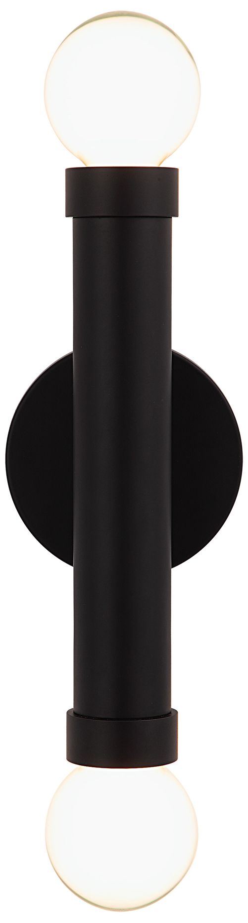 Renwil Alika 12" High Matte Black White Glass Globe Wall Sconce