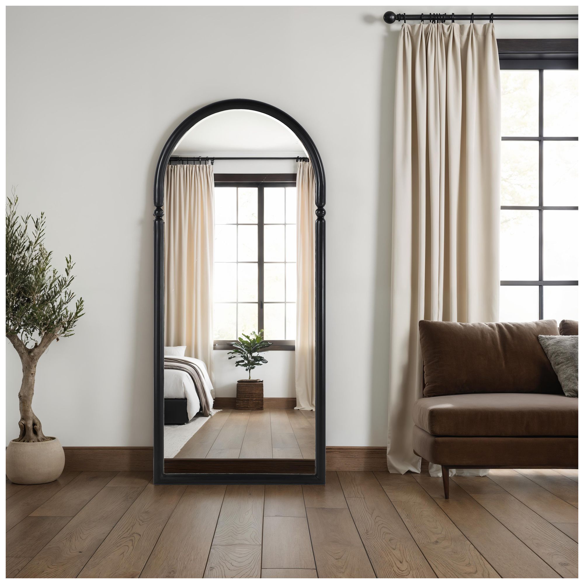 Image 2 Renwil Arcade 76" H x 34" W Wall Mirror, Black more views