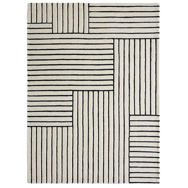 Image 1 Renwil Arctica 10182 5'3"x7'3" Ivory Black Wool Area Rug