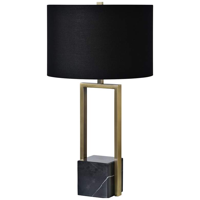 Image 1 Renwil Arla 27 3/4" High Modern Brass and Black Marble Table Lamp