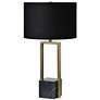 Renwil Arla 27 3/4" High Modern Brass and Black Marble Table Lamp