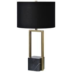 Renwil Arla 27 3/4" High Modern Brass and Black Marble Table Lamp