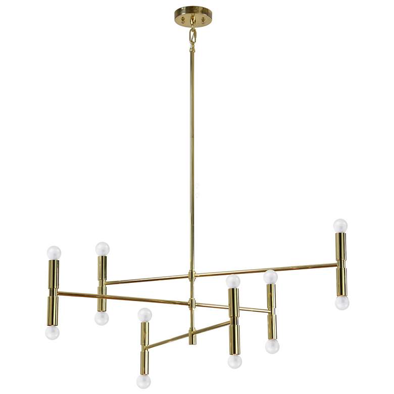 Image 1 Renwil Axis Steel Polished Gold Ceiling Fixture 74.5x42x42"