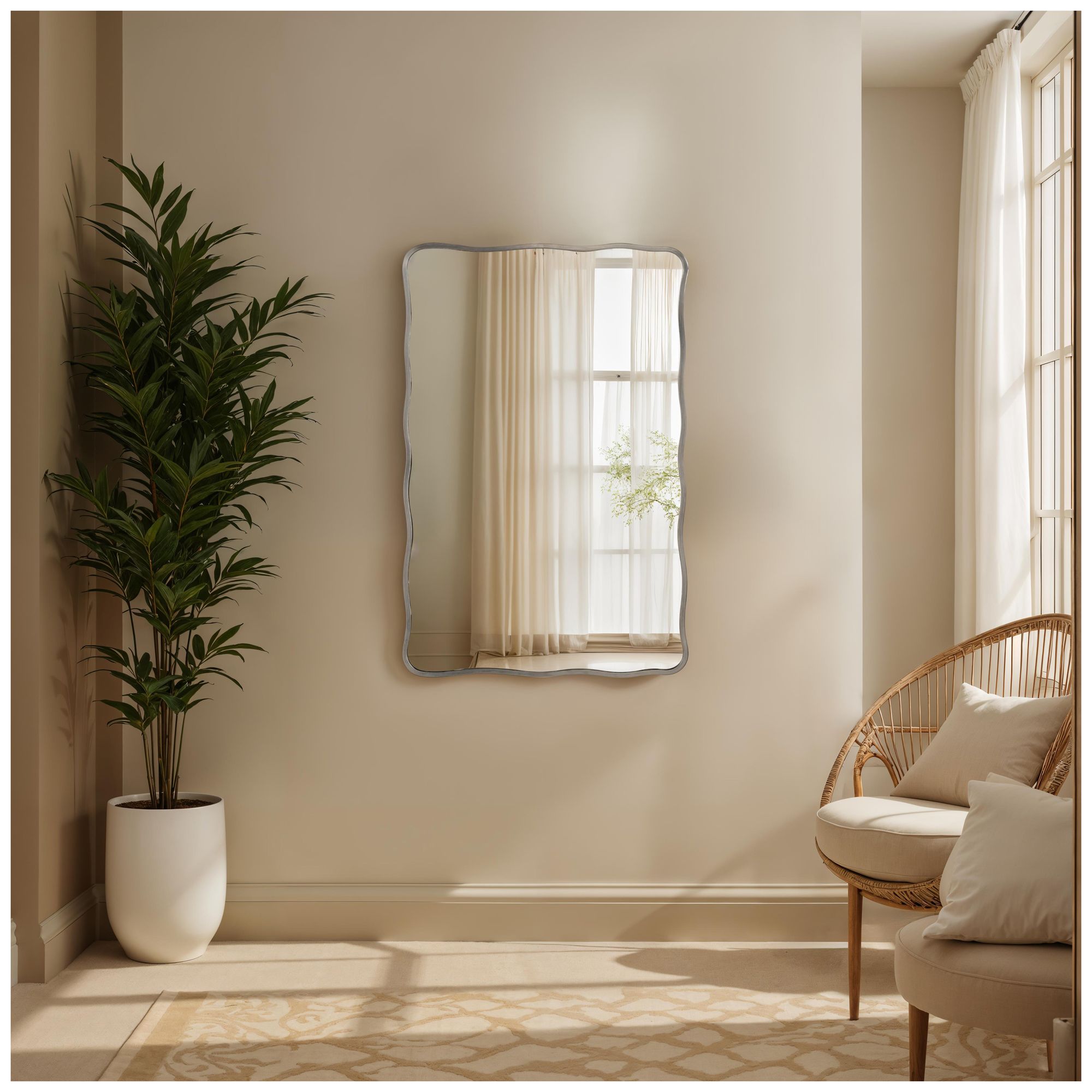 Image 3 Renwil Balsa 36" H x 24" W Wall Mirror, Silver more views