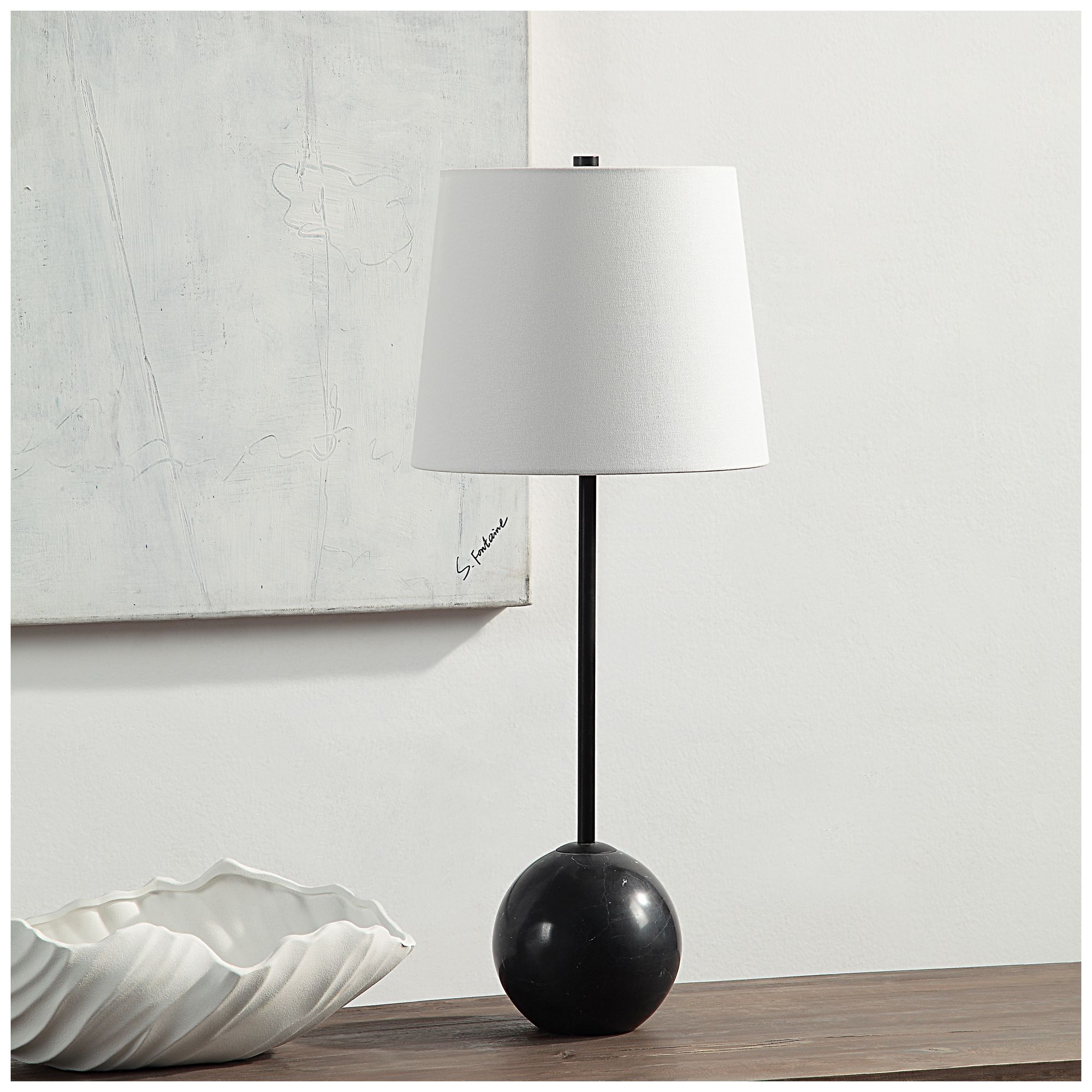 Image 2 Renwil Bangor Iron Table Lamp with Tapered Linen Shade (Set of 2) more views