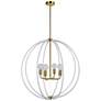 Renwil Basil Pine Wood White Ceiling Fixture Dia-31x32"H