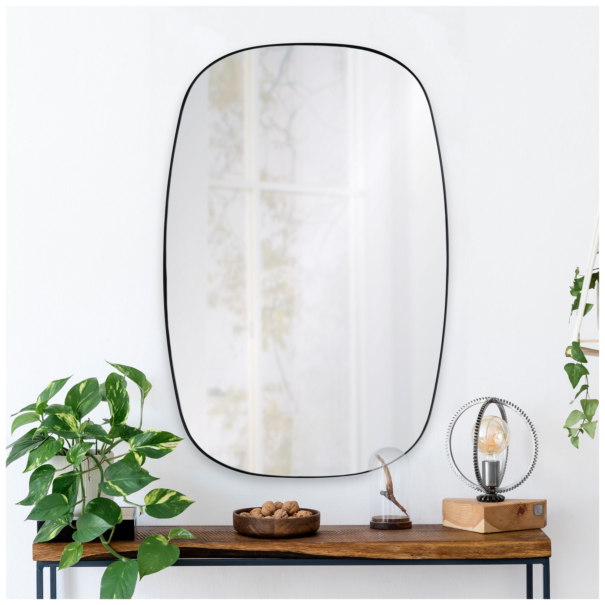 Image 2 Renwil Bergen 36" Tall Rectangle Wall Mirror, Black more views