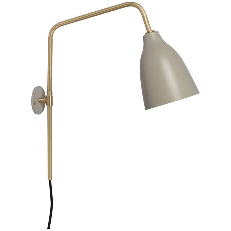 Image 1 Renwil Browne Brass Satin Plated Grey Powder Wall Sconce 5.5x16.5x18"