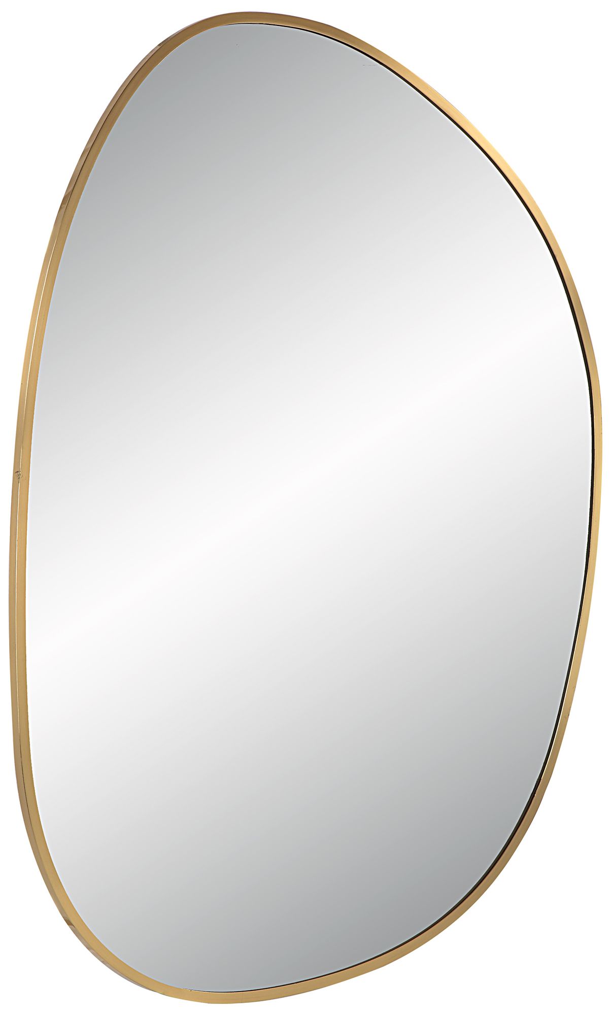 Image 4 Renwil Camona 42" Tall Irregular Rectangular Oval Mirror, Satin Brass more views