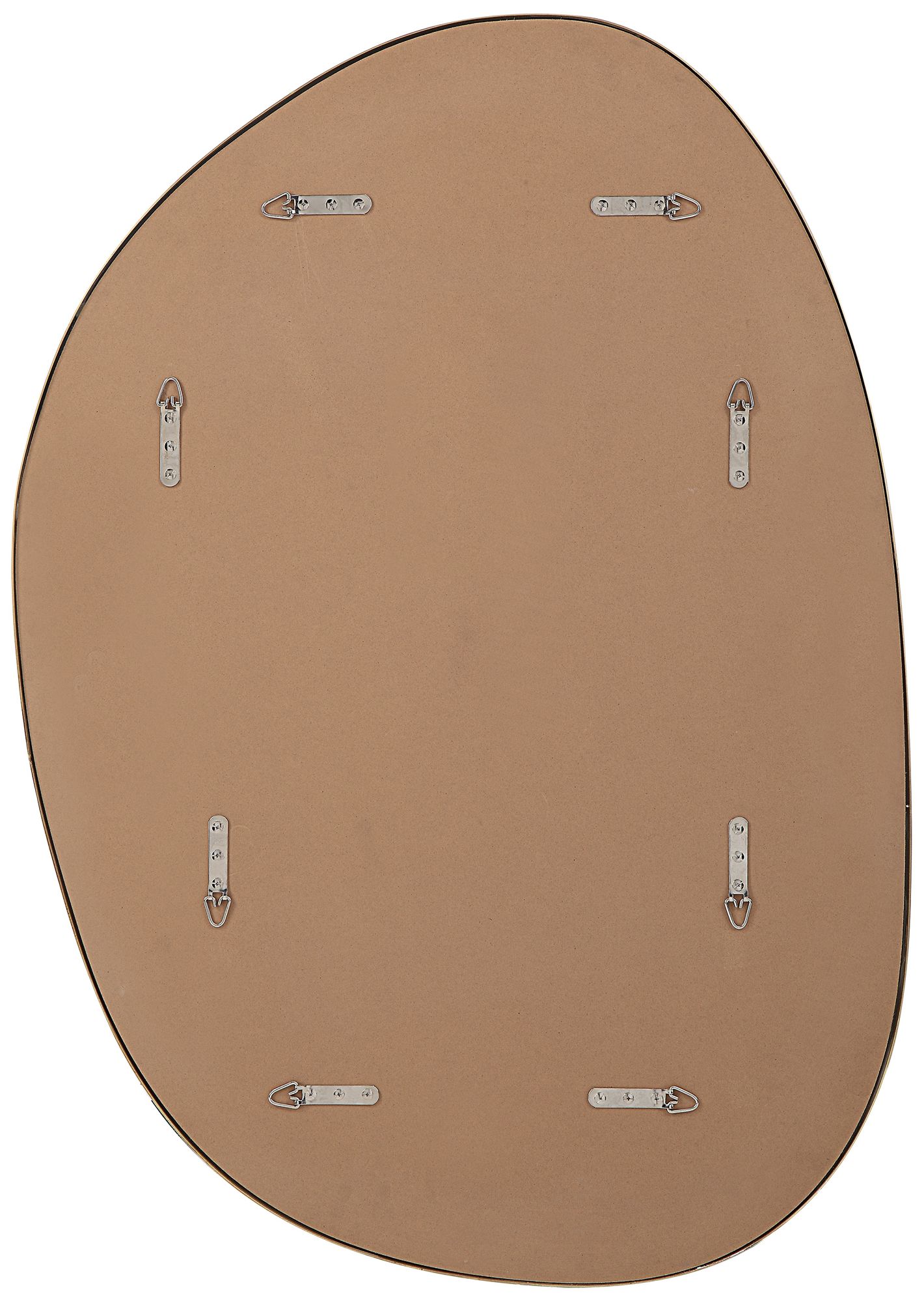 Image 5 Renwil Camona 42" Tall Irregular Rectangular Oval Mirror, Satin Brass more views