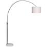 Renwil Cassell 82 1/2" High Nickel and White Marble Arc Floor Lamp