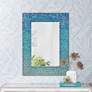 Renwil Catarina Tropical Sea Blue 23" x 31" Mosaic Wall Mirror