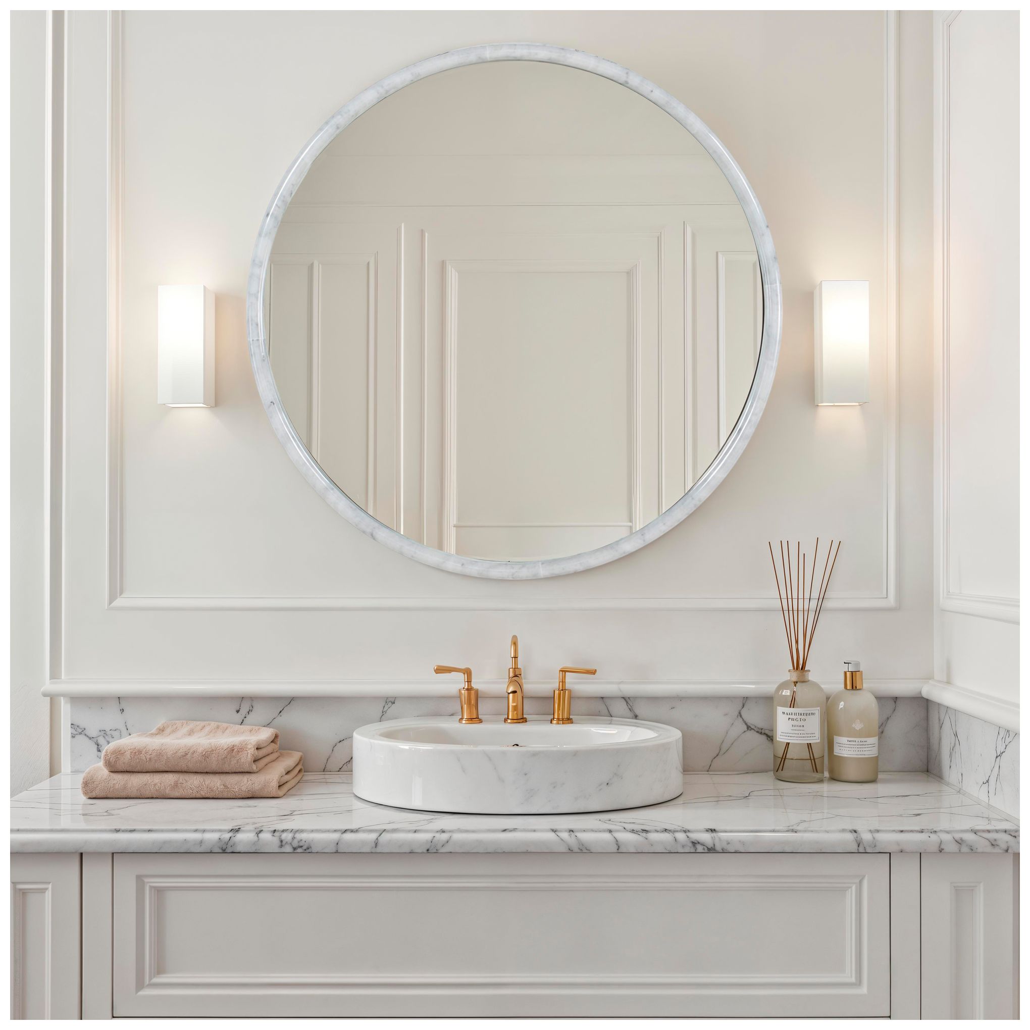 Image 3 Renwil Cento 36" H x 36" W Wall Mirror, White more views