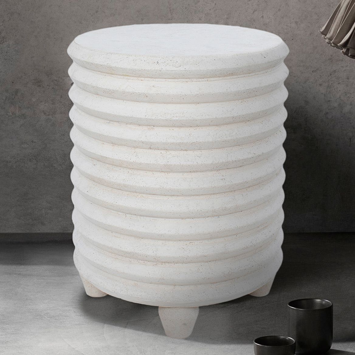 Natural stone side table discount