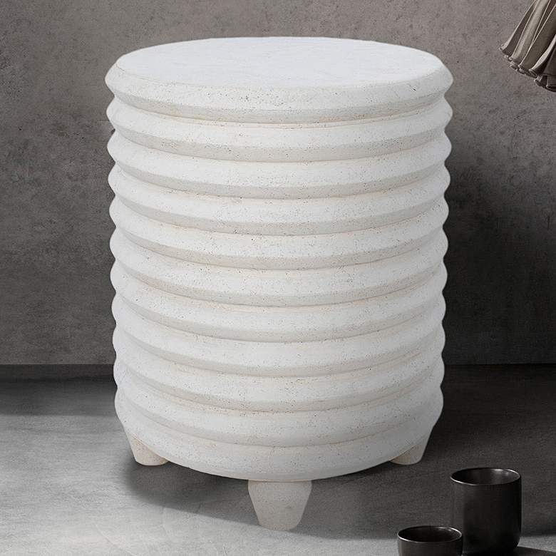 Image 1 Renwil Chayton 15 1/4" Wide Natural Stone Indoor/Outdoor Side Table