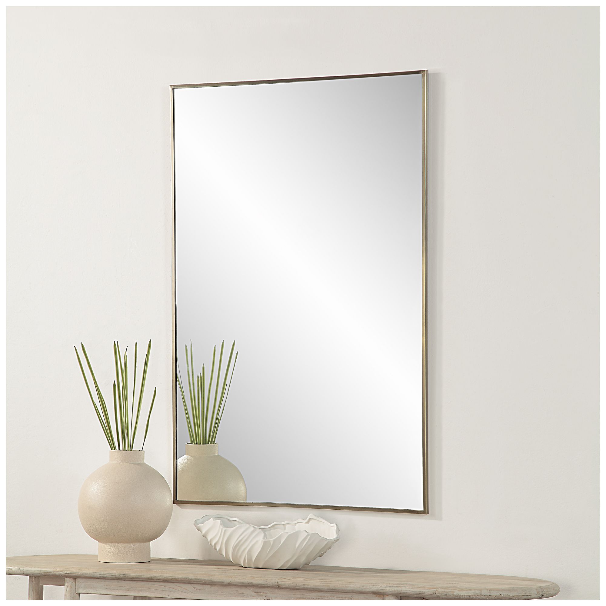 Image 2 Renwil Cider 45" Tall Rectangular Mirror, Brushed Bronze more views