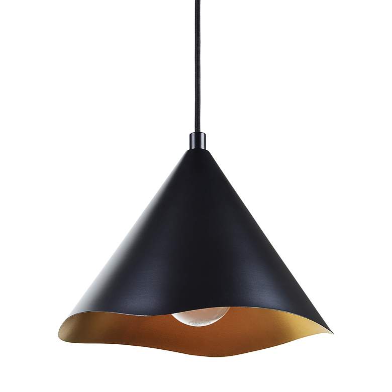 Image 2 Renwil Cinder Iron Matte Black and Gold Ceiling Fixture Dia-12x9.25"H more views
