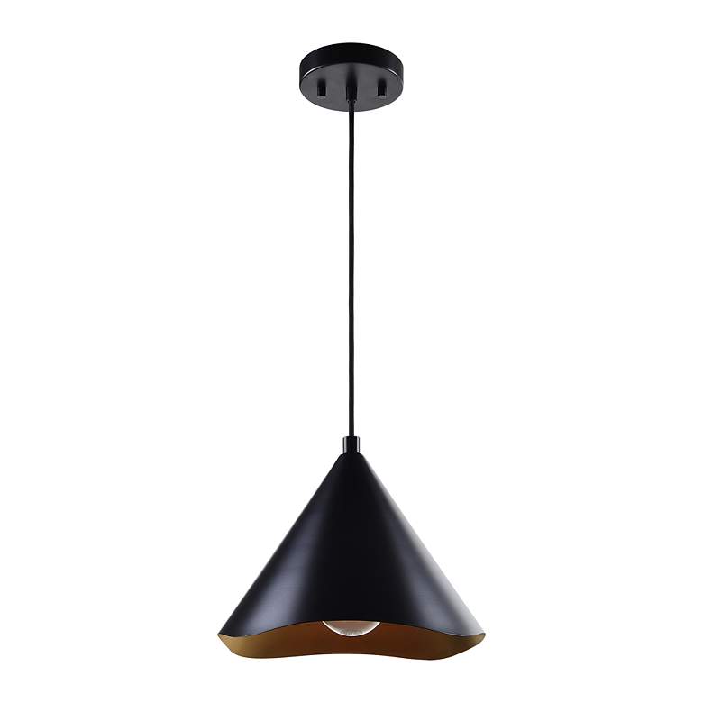 Image 3 Renwil Cinder Iron Matte Black and Gold Ceiling Fixture Dia-12x9.25"H more views