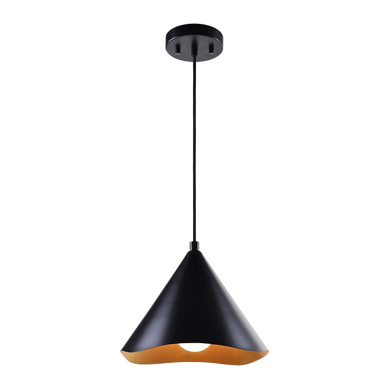 Image 4 Renwil Cinder Iron Matte Black and Gold Ceiling Fixture Dia-12x9.25"H more views