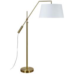 Renwil Claire 70" High Modern Plated Satin Brass Floor Lamp
