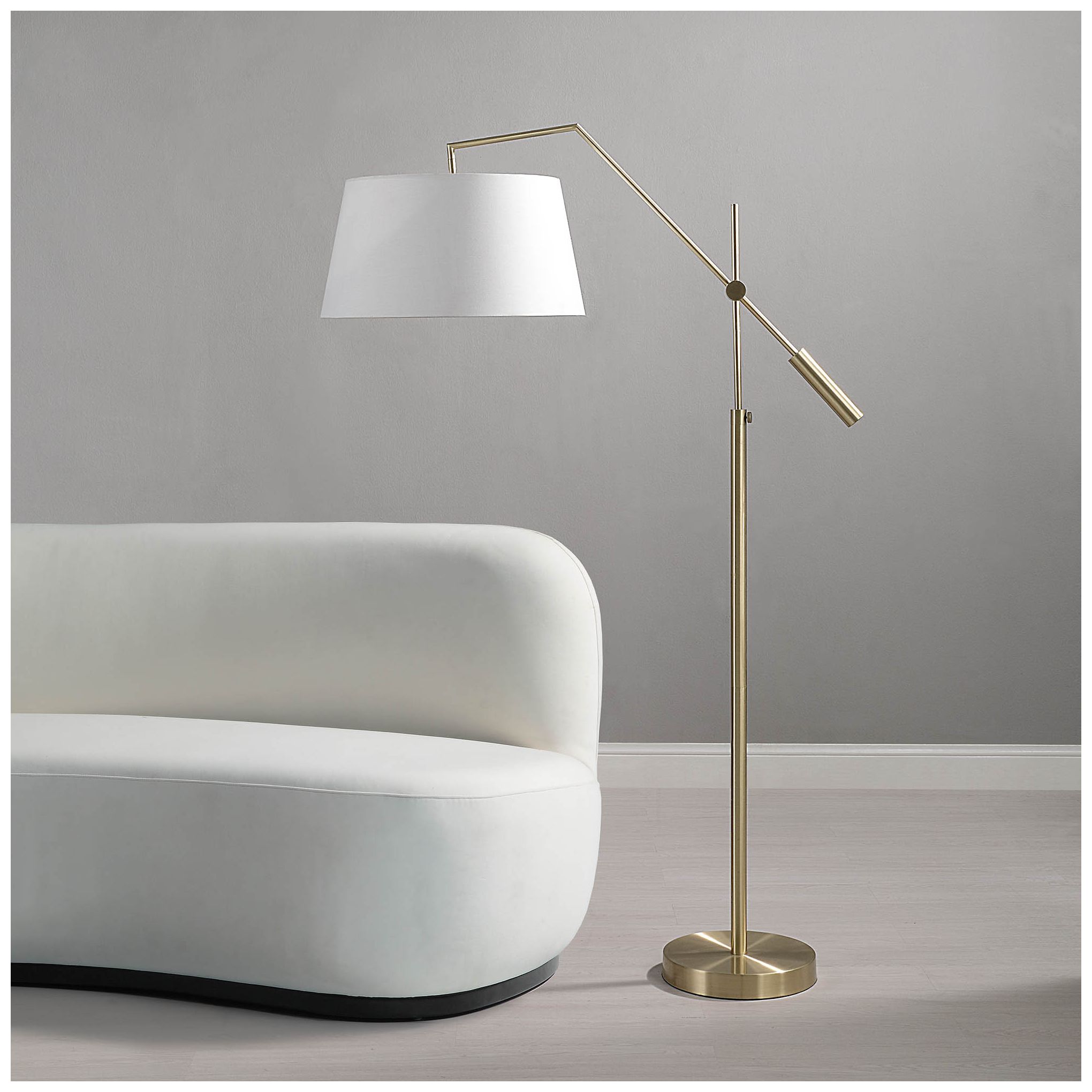 Renwil Claire Plated Satin Brass Floor Lamp