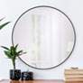 1_Renwil Claribel Black Powder-Coated Iron 30" Round Wall Mirror