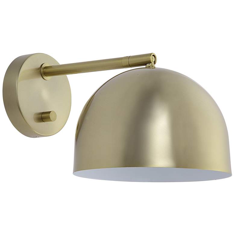 Image 1 Renwil Conali 7" High Dome Shade Burnished Brass Wall Sconce