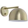 Renwil Conali 7" High Dome Shade Burnished Brass Wall Sconce