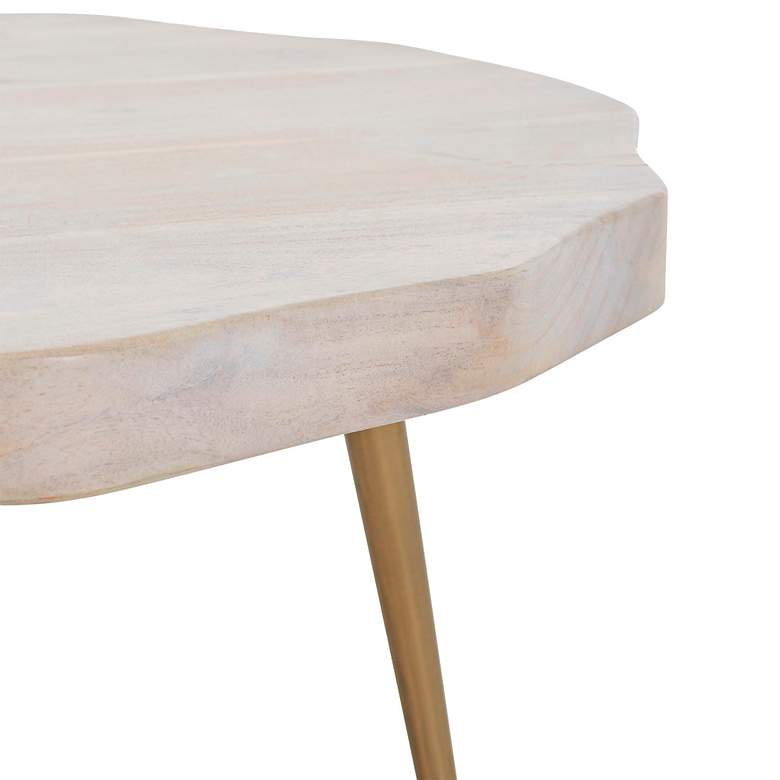 Image 3 Renwil Core 30" Wide Brass and Whitewash Wood Modern Coffee Table more views