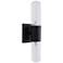 Renwil Cyla Iron Matte Black Clear Ribbed Wall Sconce 5.12x15.75x3.75"