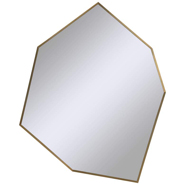 Image 1 Renwil Devika Plated Satin Brass 31" X 41" Geometric Wall Mirror