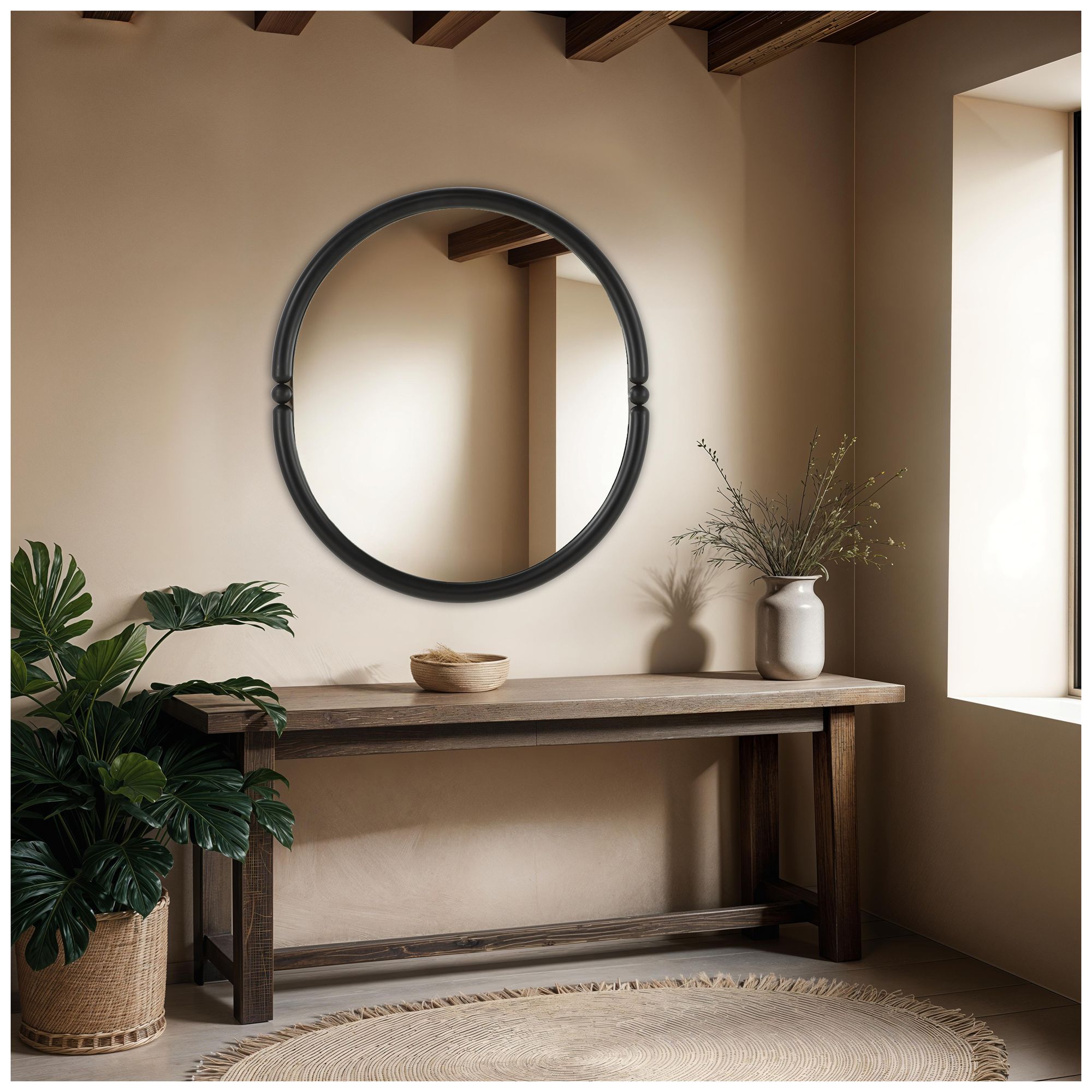 Image 3 Renwil Ditto 40" H x 36" W Wall Mirror, Black more views