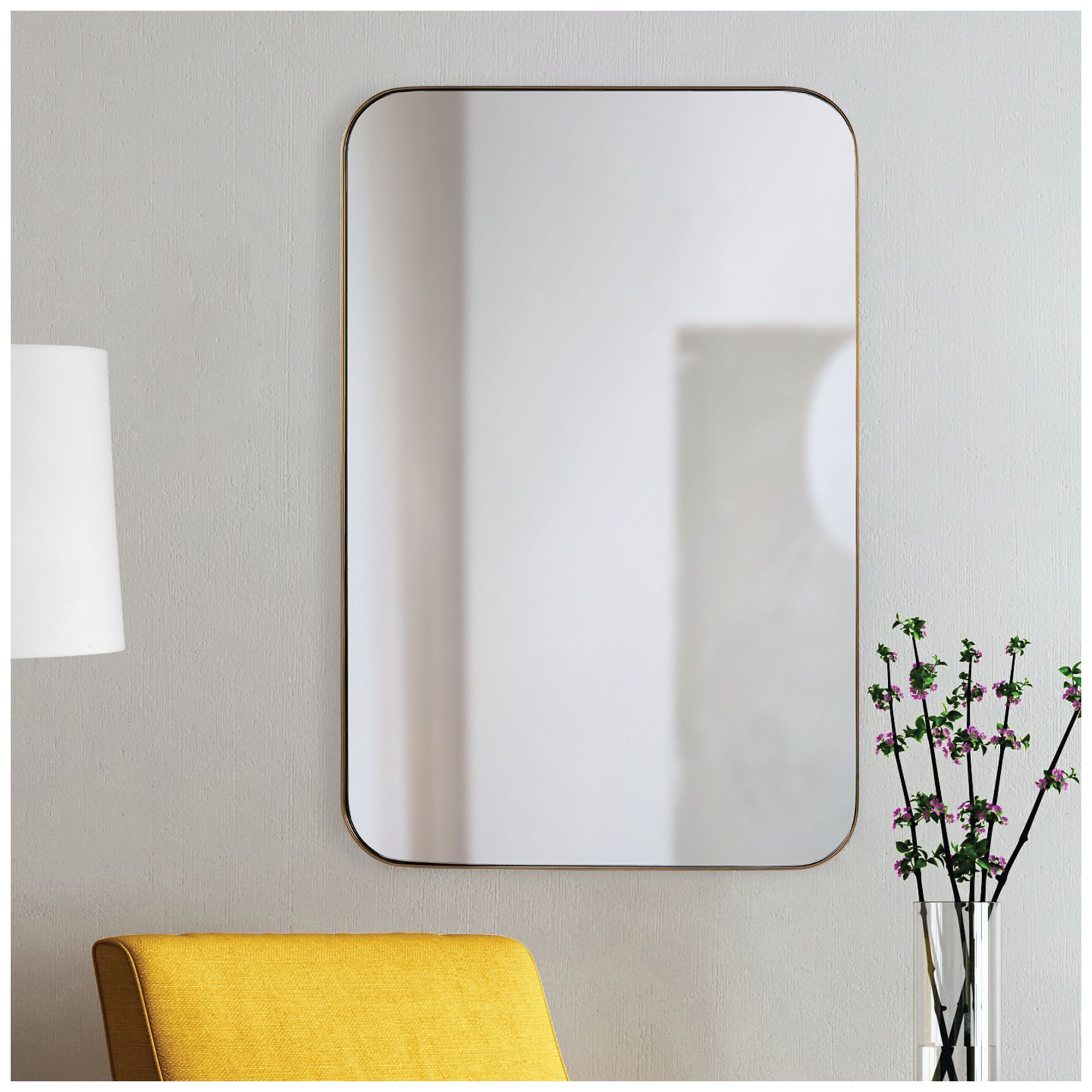 Image 2 Renwil Edwin 36" Tall Rectangle Wall Mirror, Yellow more views