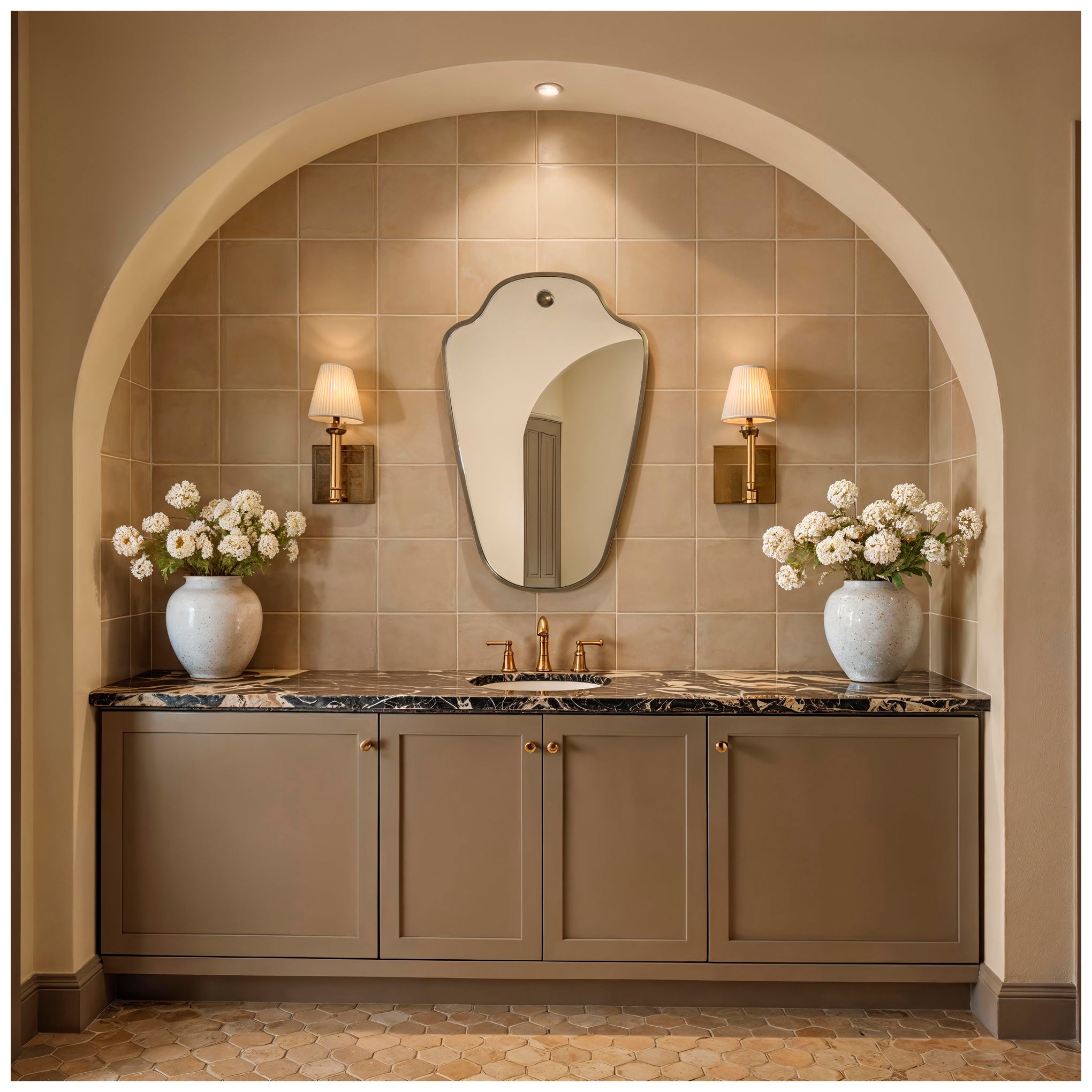 Image 2 Renwil Elodie 40" H x 25.75" W Wall Mirror, Brushed Brass more views