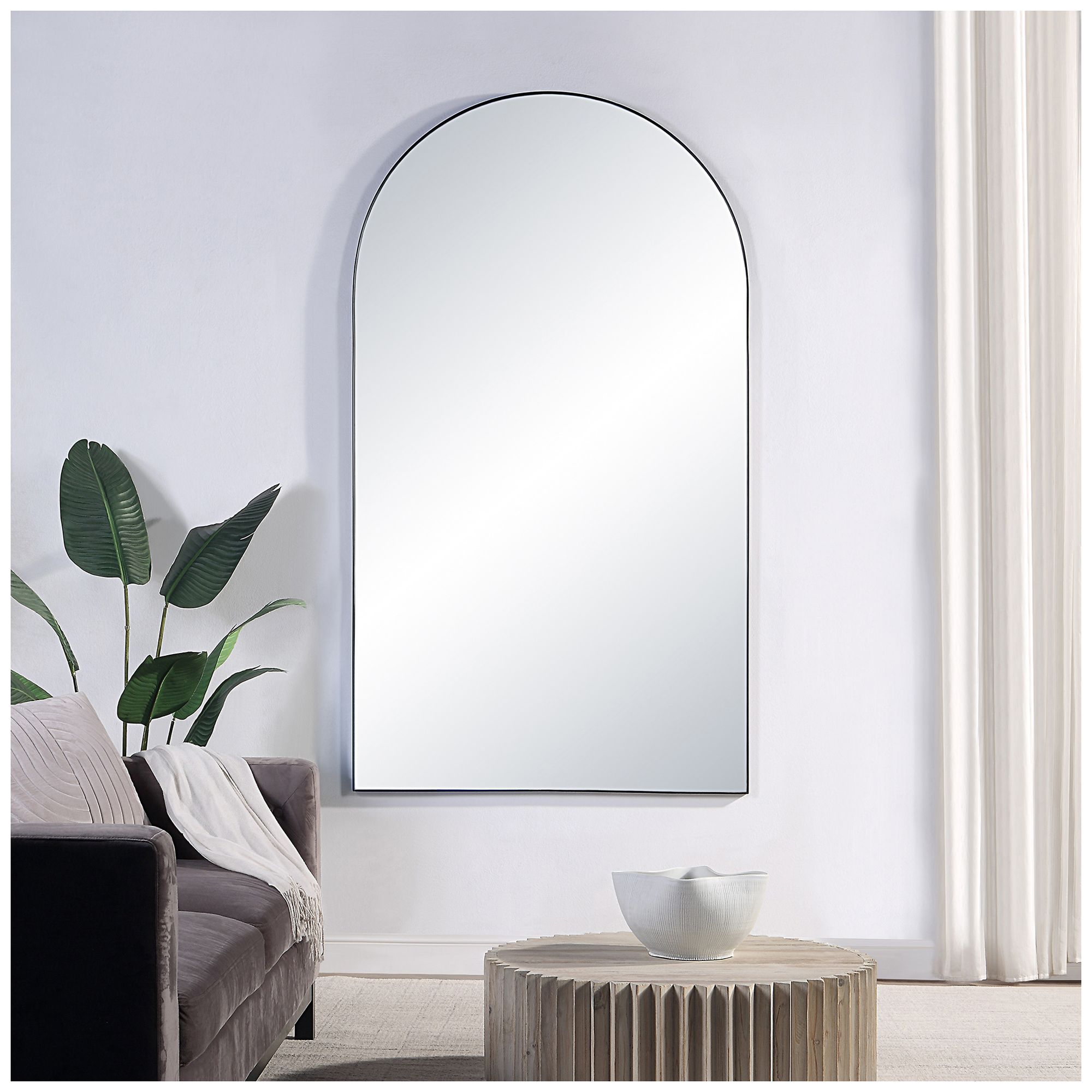 Image 2 Renwil Farida 82" Tall Arch Full Length Mirror, Black more views