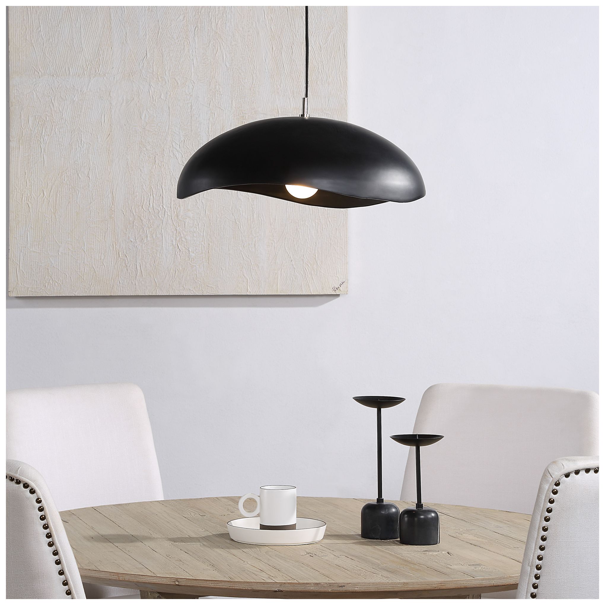 Renwil Filomena Concrete Matte Black Ceiling Fixture