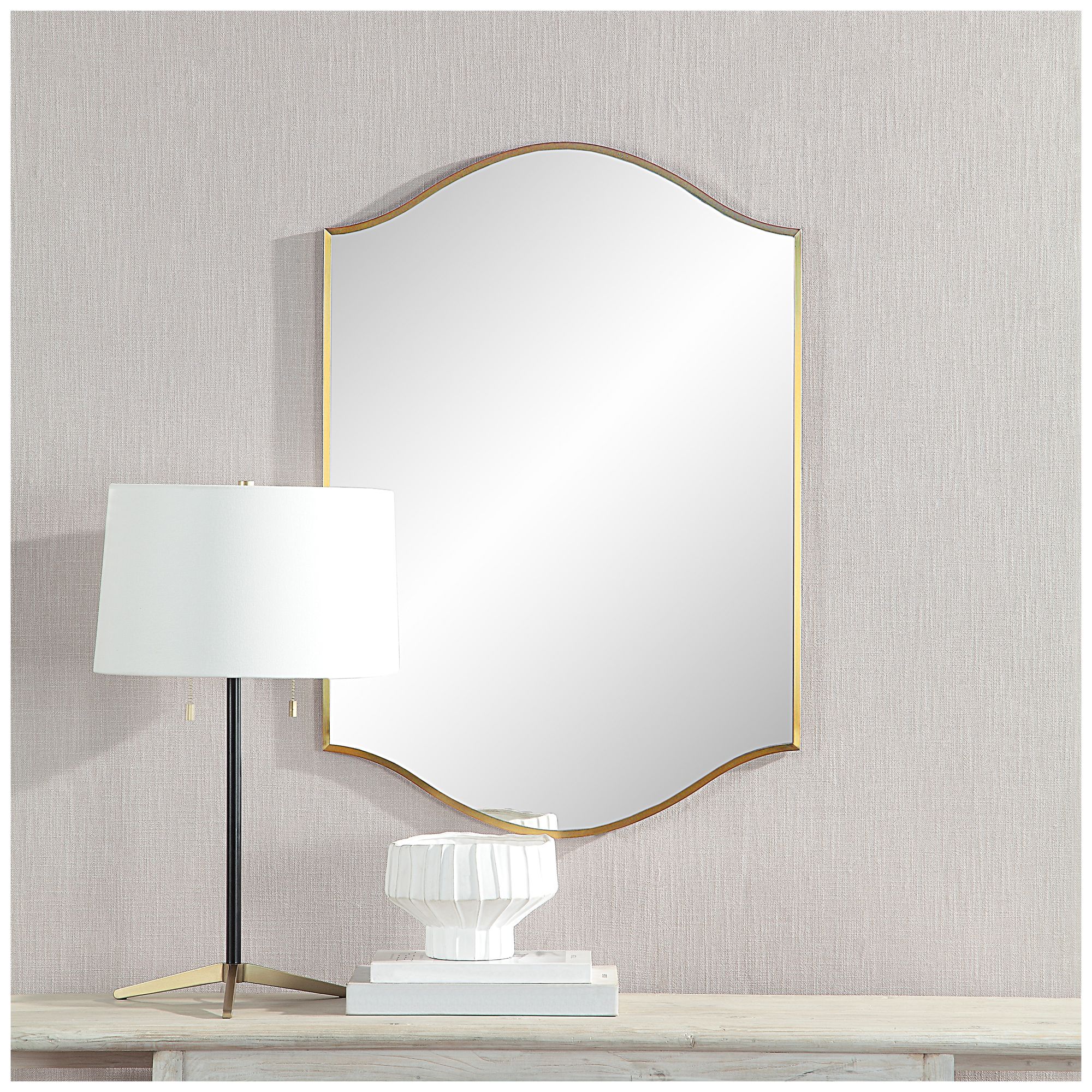 Image 2 Renwil Florianne 36" Tall Rectangular Arch Mirror, Champagne more views
