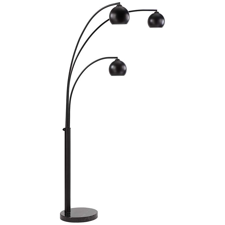 Image 1 Renwil Folia 87" High 3-Light Black Finish Modern Arc Floor Lamp