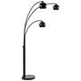 Renwil Folia 87" High 3-Light Black Finish Modern Arc Floor Lamp