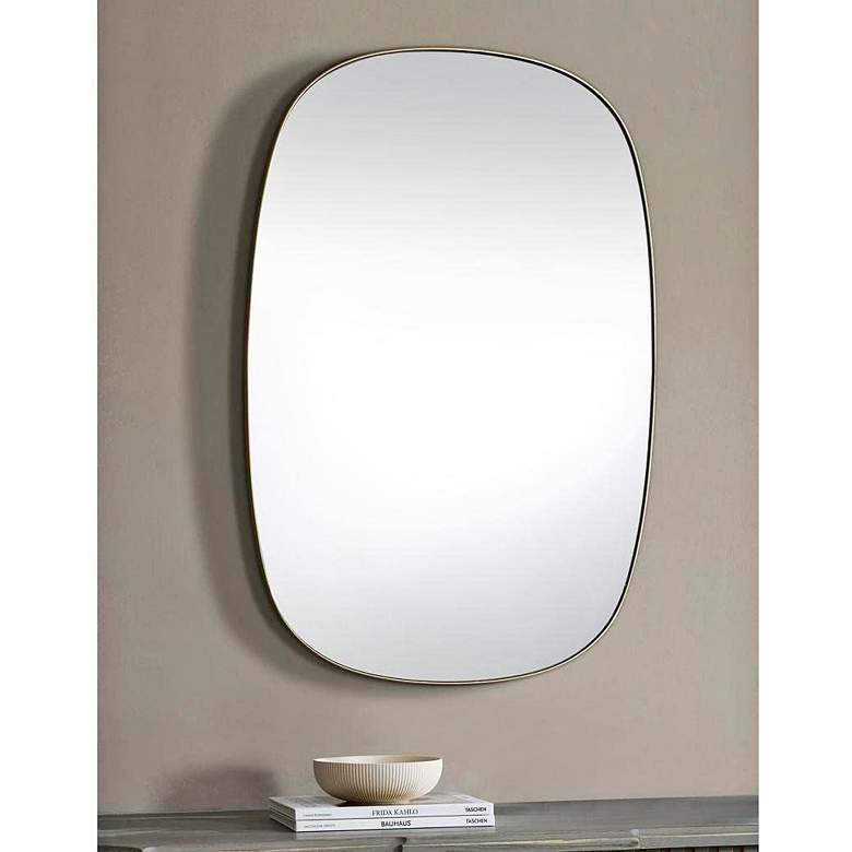 Image 1 Renwil Gallegos Iron Brushed Brass Wall Mirror 24 x 36 x 0.75