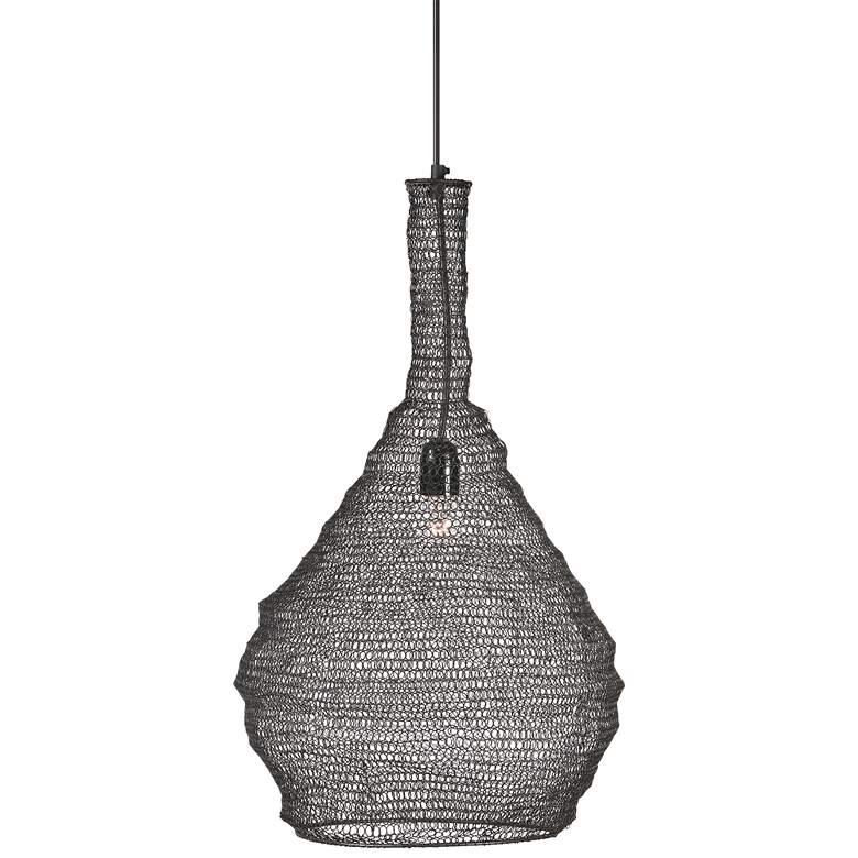 Image 2 Renwil Garatun 15" Wide Black Mesh Metal Pendant Light