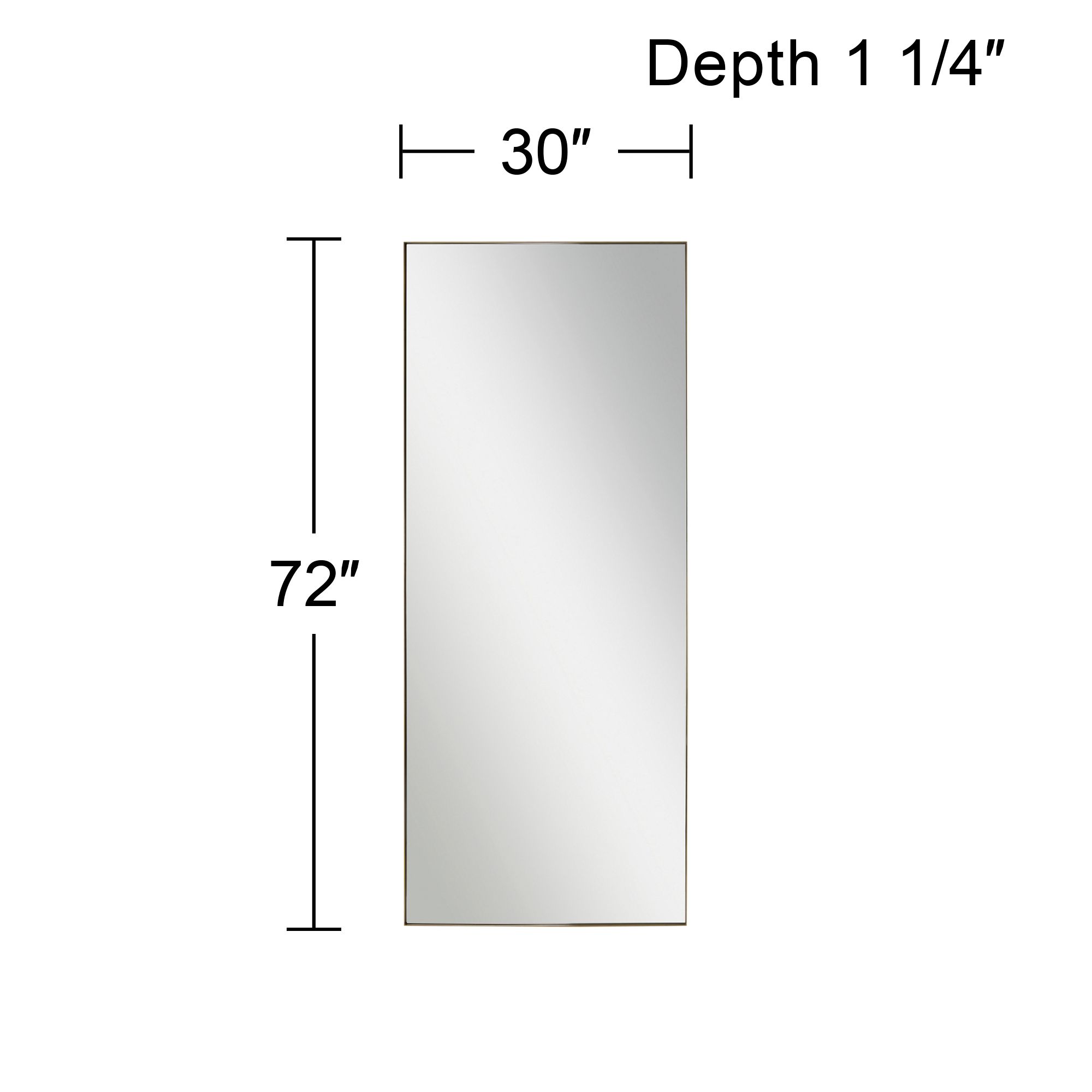 Renwil Geranium Antique Brass 30" x 72" Rectangular Floor Mirror in scene