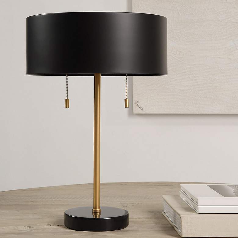 Image 1 Renwil Gillian 17" High Iron Gold and and Black Marble Table Lamp