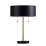 3_Renwil Gillian 17" High Iron Gold and and Black Marble Table Lamp more views