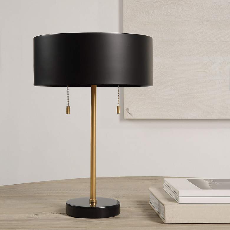 Image 6 Renwil Gillian 17" High Iron Gold and and Black Marble Table Lamp more views