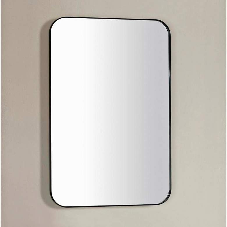 Image 1 Renwil Glencoe Iron Matte Black Wall Mirror 24 x 36 x 1