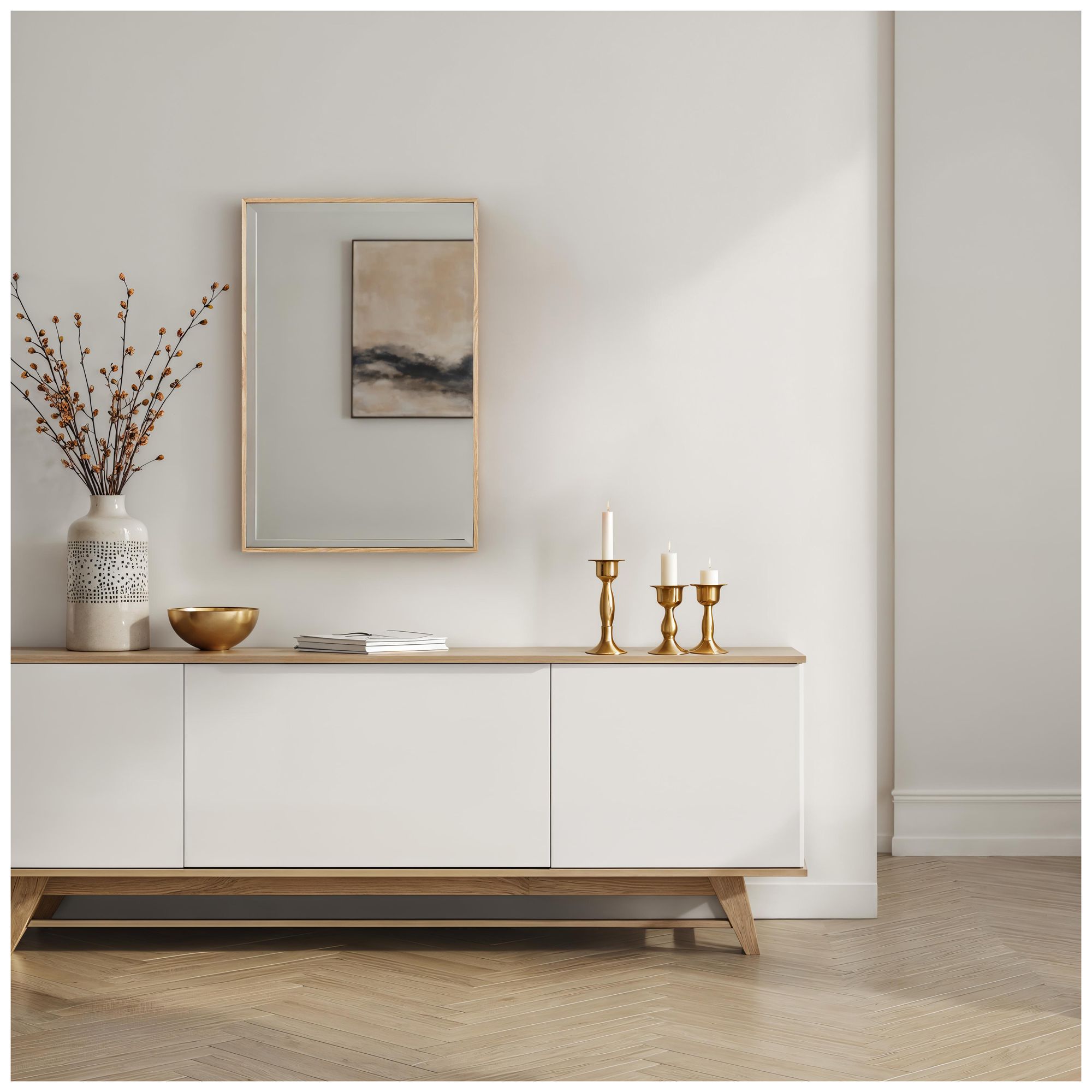 Image 2 Renwil Greyson 36" H x 24" W Wall Mirror, Beige more views