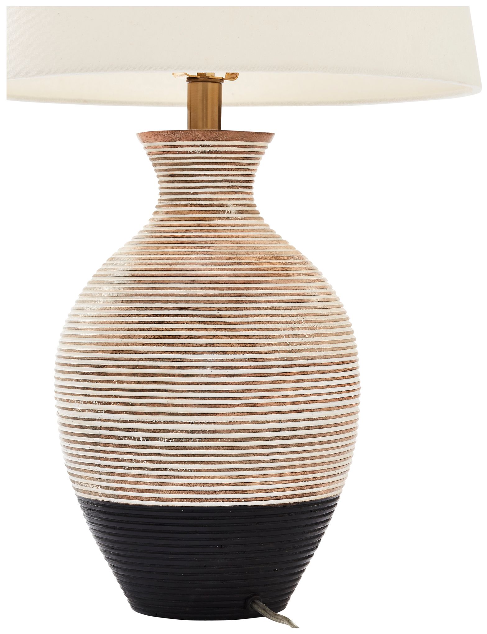 Image 2 Renwil Ignacio Mango Wood Black Whitewash Table Lamp 15x27x15" more views