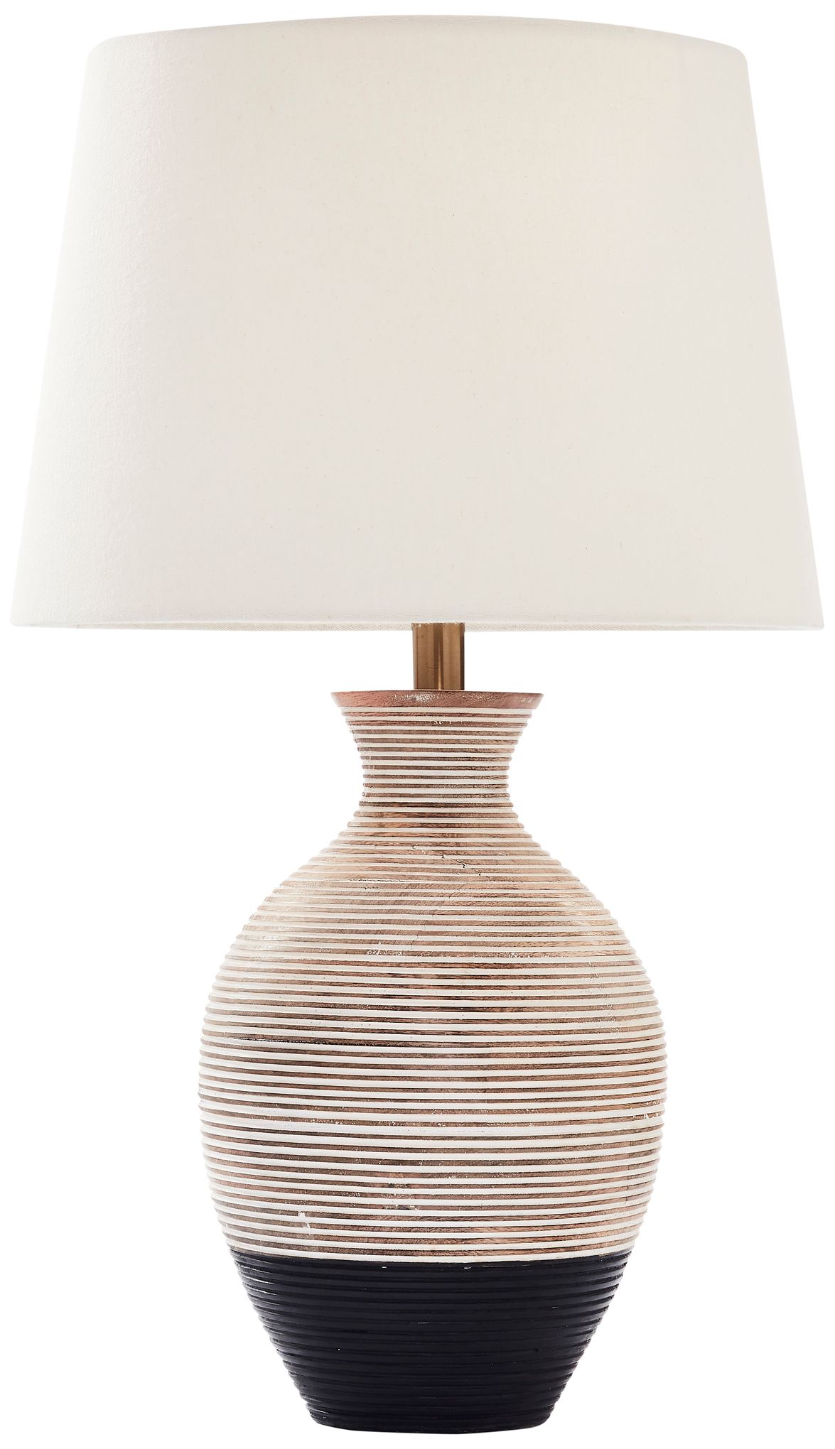 Image 3 Renwil Ignacio Mango Wood Black Whitewash Table Lamp 15x27x15" more views